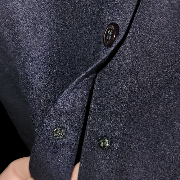 Tory Bruch 100% Silk Navy Tiered Ruffle Sleeveless Tank Top Size 4 Designer Lux - Picture 4 of 4